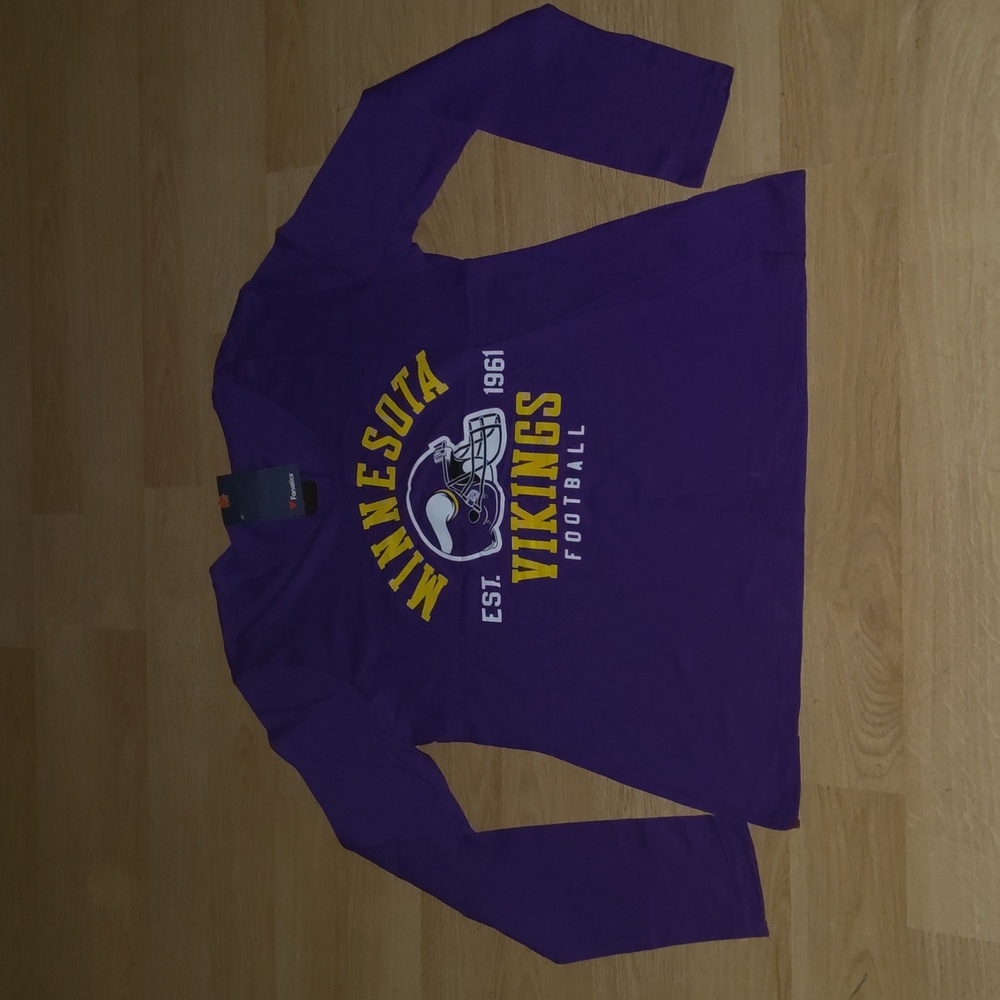 Fanatics NFL Minnesota Vikings V-neck Long Sleeve T-shirt XL NWT